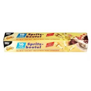 Pastry bags, with tips, LDPE, 80 mm, 1.8 L, 46 x 23 cm, 10 pcs
