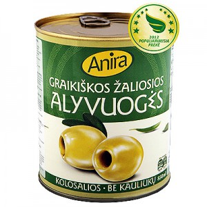 Alyvuogės žalios b.k. karališkos, Anira, 820 g / 380 g