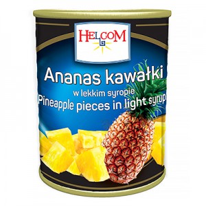 Ananasų gabaliukai sirupe, HELCOM, 3,05 kg / 1,84 kg