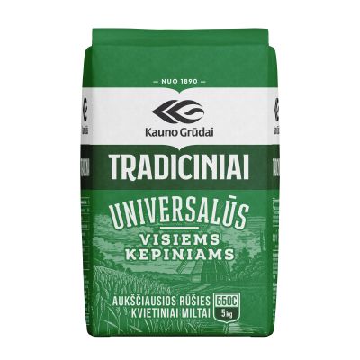 Kvietiniai miltai a.r. 550 C Kauno grūdai, 5 kg