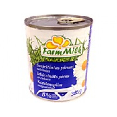 Pienas saldintas sutirštas Farm Milk, 385 g