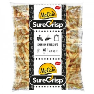 Bulvytės šaldytos Super Crunch su odele, 9x9mm, McCain, 2,5 kg